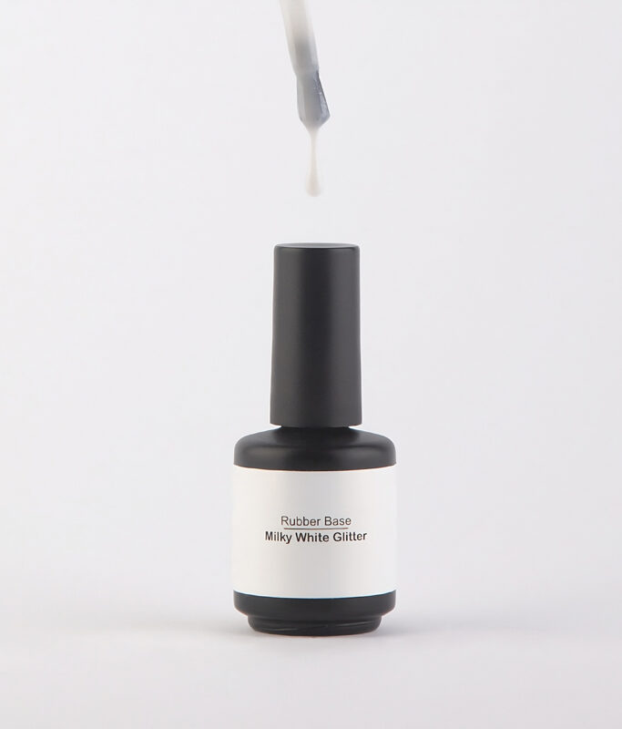 NAILONE professional products RUBBER BASE milky white glitter