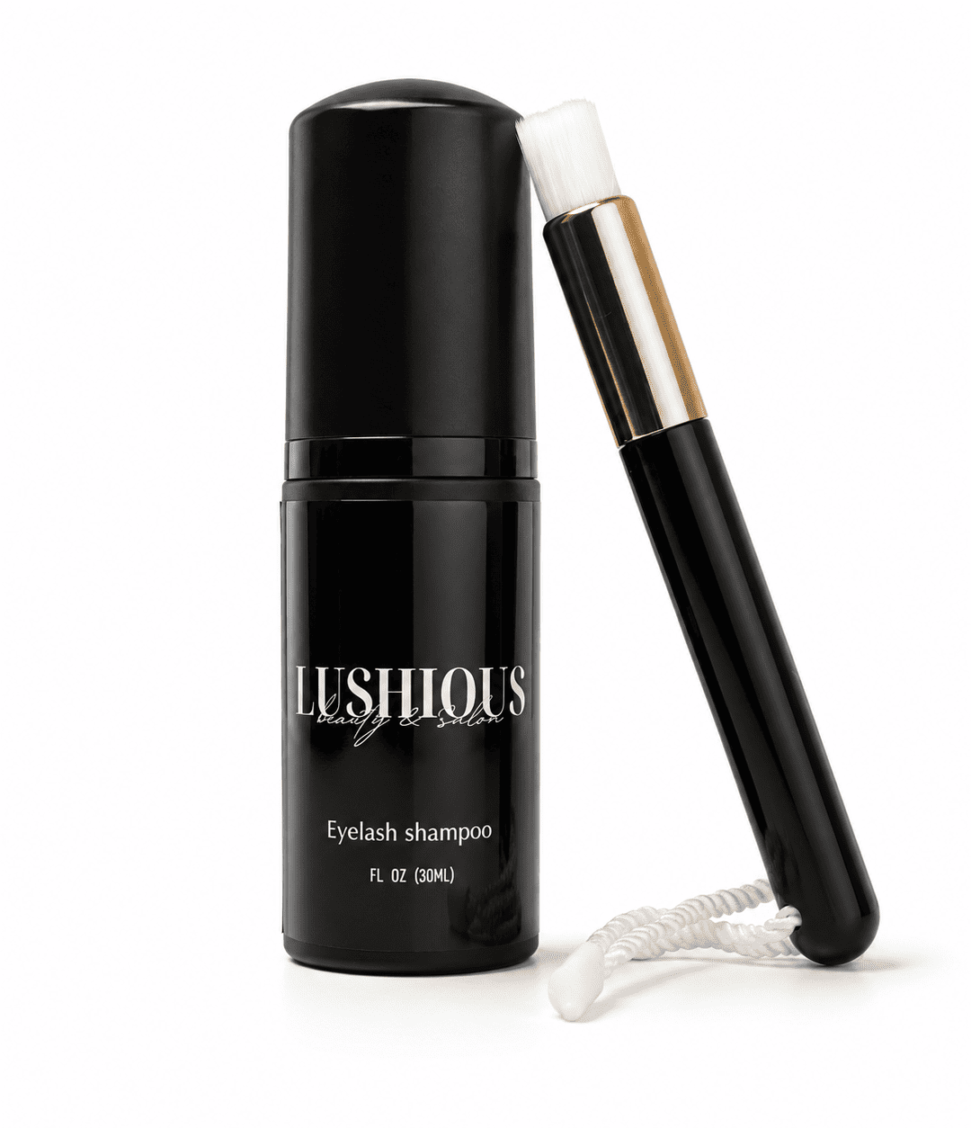 ALT TEXT IMMAGINE PRODOTTO LUSHIOUS Eyelash Shampoo 30 ml con pennello per pulizia ciglia ed extension
