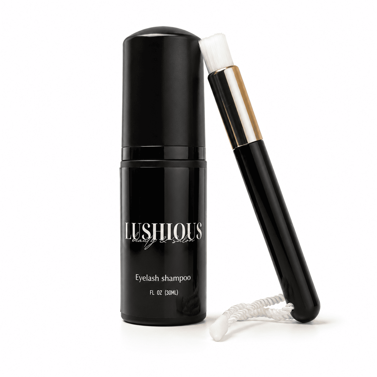 ALT TEXT IMMAGINE PRODOTTO LUSHIOUS Eyelash Shampoo 30 ml con pennello per pulizia ciglia ed extension